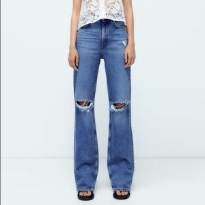 Zara Z1975 Full Length Ripped Jeans